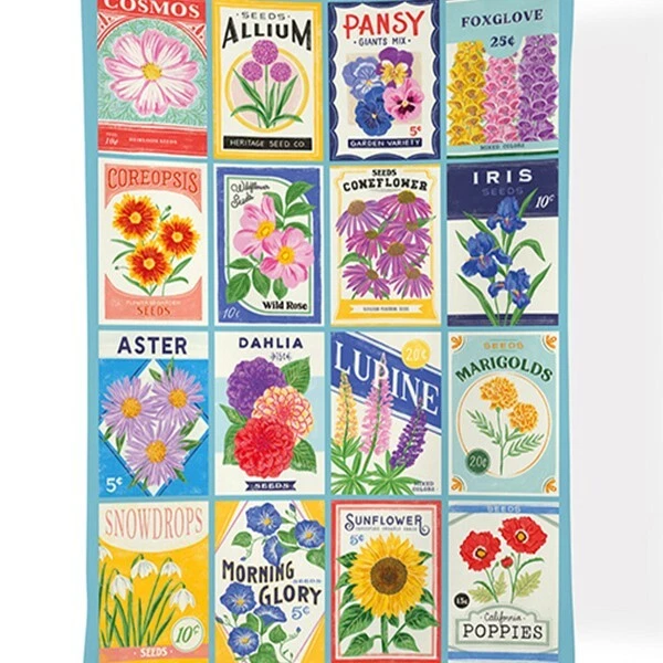 Werkshoppe Seed Packets Flower Garden Tea Towel - Thumbnail 4
