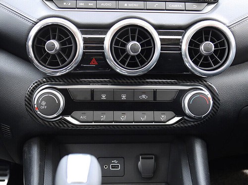 For Nissan Sentra 20-22 Steel Carbon Fiber Central Console AC Switch Panel Trim - Picture 5 of 5