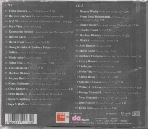 Chansons und Lieder-liches 2CD NEU Hermann Van Veen Hannes Wader Edith Piaf WDR4 - Bild 2 von 2