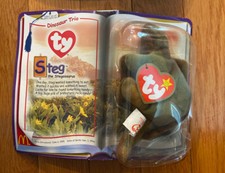 TY STEG The Stegosaurus 1994 Mc Donalds Beanie Baby RARE RETIRED DINOSAUR TRIO