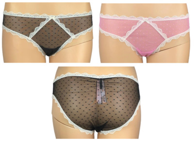 VICTORIA'S SECRET DREAM ANGELS SWISS POLKA DOT LACE CHEEKY PANTY XS S M L XL NWT