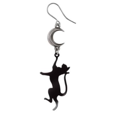 Alchemy Gothic Feline Moondream Cat Earring   Local Stock   Gothic