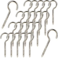 50 Pack 2 Inch Heavy Duty Screw-In Hook Ceiling Cup Hooks for Indoor Outdoor