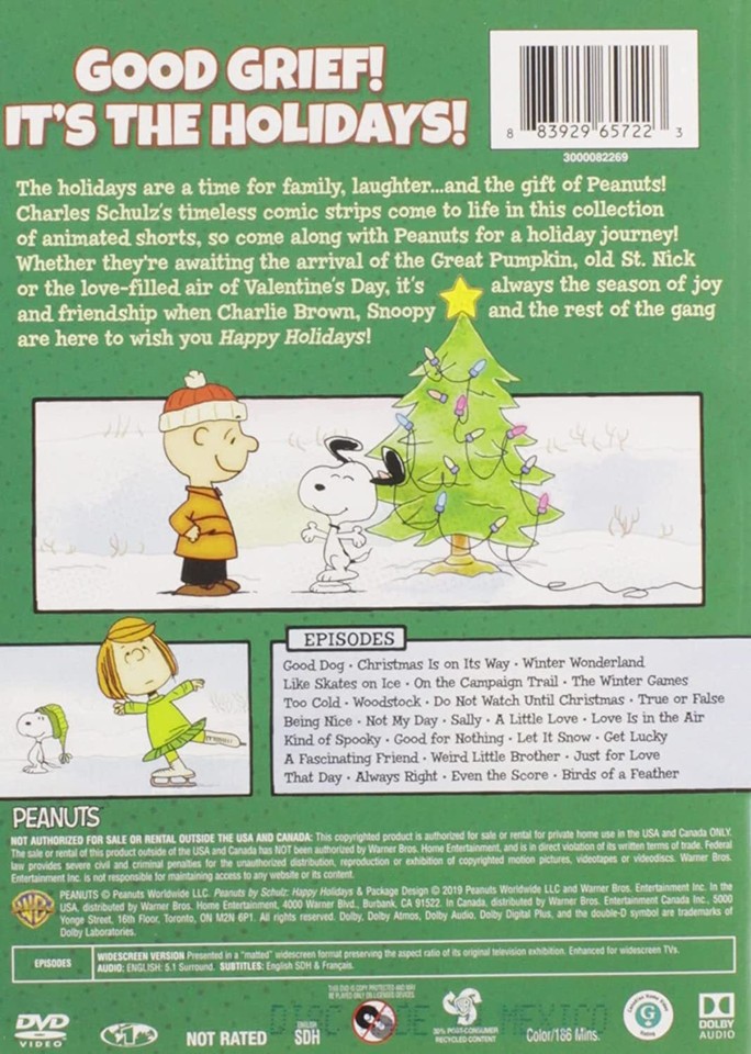Peanuts by Schulz Happy Holidays (DVD) Charlie Brown Lucy van Pelt