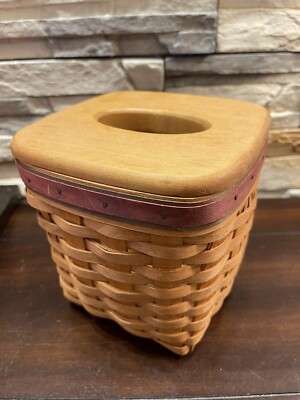 Longaberger 1994 Tissue Basket, Complete Set With Lid, Plastic
