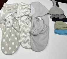 Three Comfy Cubs Sleep Sacks Small Size With 5 Free Infant Hats 