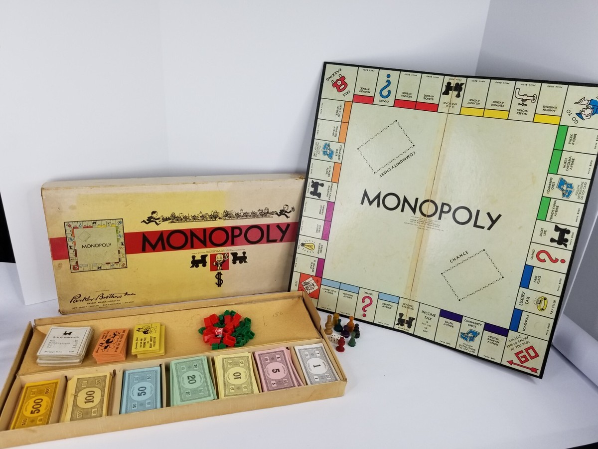 希少　モノポリー　米国版　ボードゲーム　木箱入り　パーカーブラザーズ 希少 モノポリー 米国版 ボードゲーム 木箱入り パーカー
