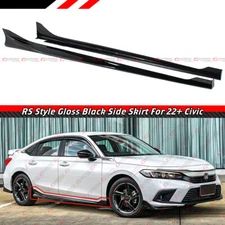 For 22-26 Honda Civic Sedan Hatchback RS Style Gloss Black Side Skirt Extension