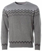 Kitaro Herren Pullover Strick Rundhals Norweger (Mid Grey Melange, M) X098C
