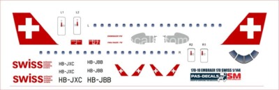 PAS-Decals 1/144 Embraer E170 - Swiss - Laser Decal