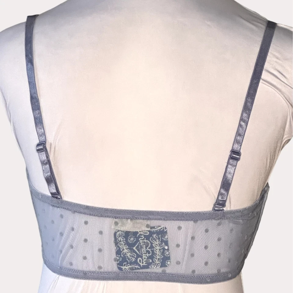 Intimately Free People Sierra Bandeau The Rain Malla Lunares Azul S Nuevo con Etiquetas Foto 4 de 4