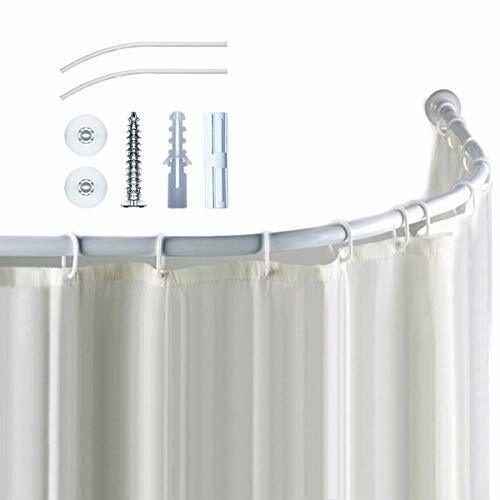 Satisfounder Curved Shower Rod, Curved Shower Curtain Rod Wall Mount