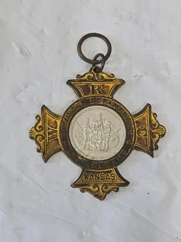 Antique 21st NATIONAL ENCAMPMENT GAR Kansas Veteran Souvenir Medal NO Ribbon