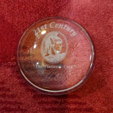 American Express Platinum Paperweight used AMEX Desk Decor Collectible