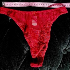 VTG Second Skin Mesh Pantie Bikini Red SZ M 
