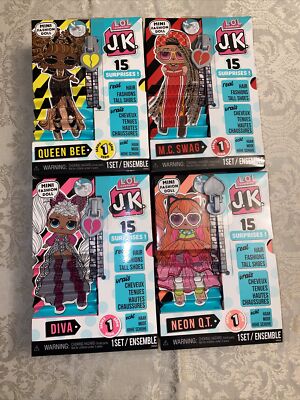 Jk L.O.L. Surprise! Set Of 4 Jk Neon QT Mini Doll LOL OMG New In