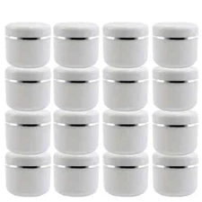 30Pcs/Pack 20g 30g 50g Cream Jar White Plastic Makeup Container Sample Cosmetics