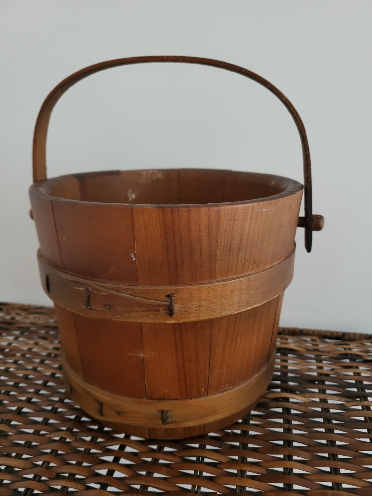 Best Antique Early Primitive Mincemeat Firkin Sugar Bucket Org Patina