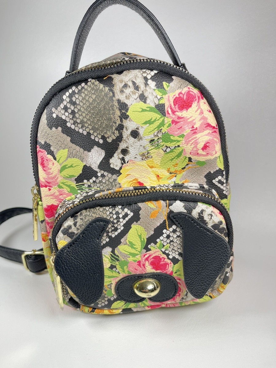 NWOT Betsey Johnson Mini Backpack Purse Bag Puppy Dog Floral  display picture 3