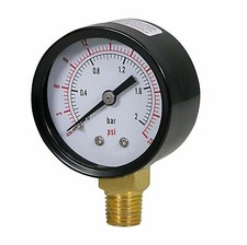 Utility Pressure Gauge 2 inc-4-1/2 inc 0-3 PSI Bar NPT Male Threaded Mount Fit