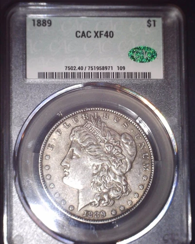 1889 Morgan Silver Dollar,  CAC XF40. Issue Free
