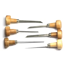 6x new set engraver gravers wooden handles graving jewellers graver assortment