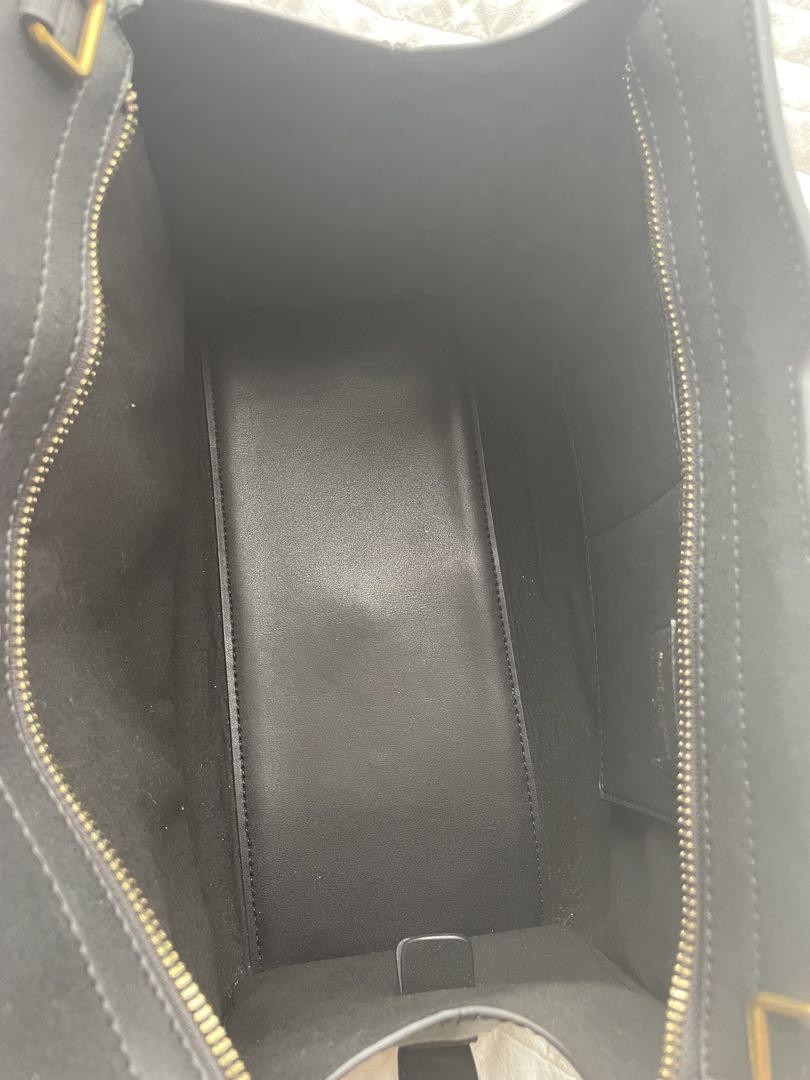 Borsa a mano SAINT LAURENT Cabas Y Line in pelle nera autentica con tracolla