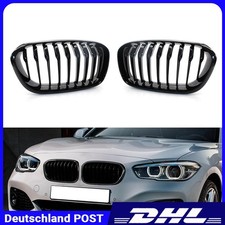 2pcs Schwarz F�r BMW F20 F21 1er 15-17 Grill K�hlergrill L+R Nieren Einzelsteg
