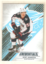 Kent Johnson 2024-25 UD Credentials Base Card #13 Blue Jackets