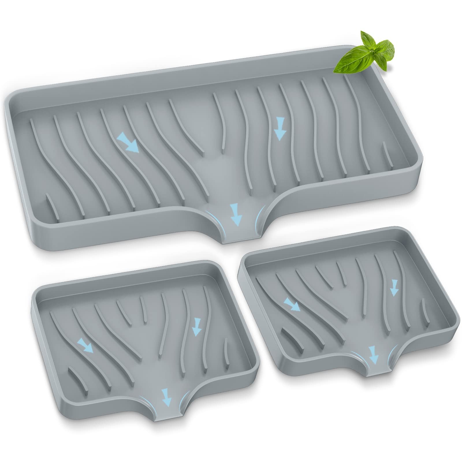 Kitchen Sink Tray,Self Draining Kitchen Soap Tray Soap Holder Silicone Sponge...