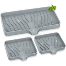Kitchen Sink Tray,Self Draining Kitchen Soap Tray Soap Holder Silicone Sponge...
