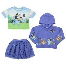 Disney Bluey Girls Skirt Hoodie Jacket Shirt Set 2T 3T 4T 4 5 6 Outfit Bingo Dog