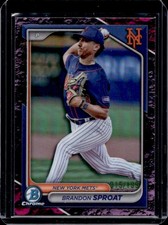 2024 Bowman Draft Brandon Sproat Chrome Fuchsia Lunar Refractor #/199 Mets