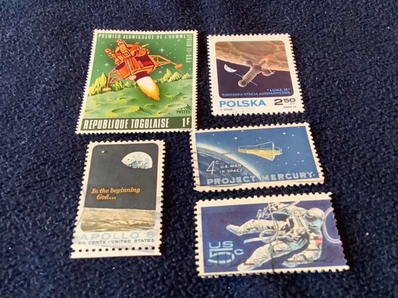 5 Space Stamps of the World Stamps Lot