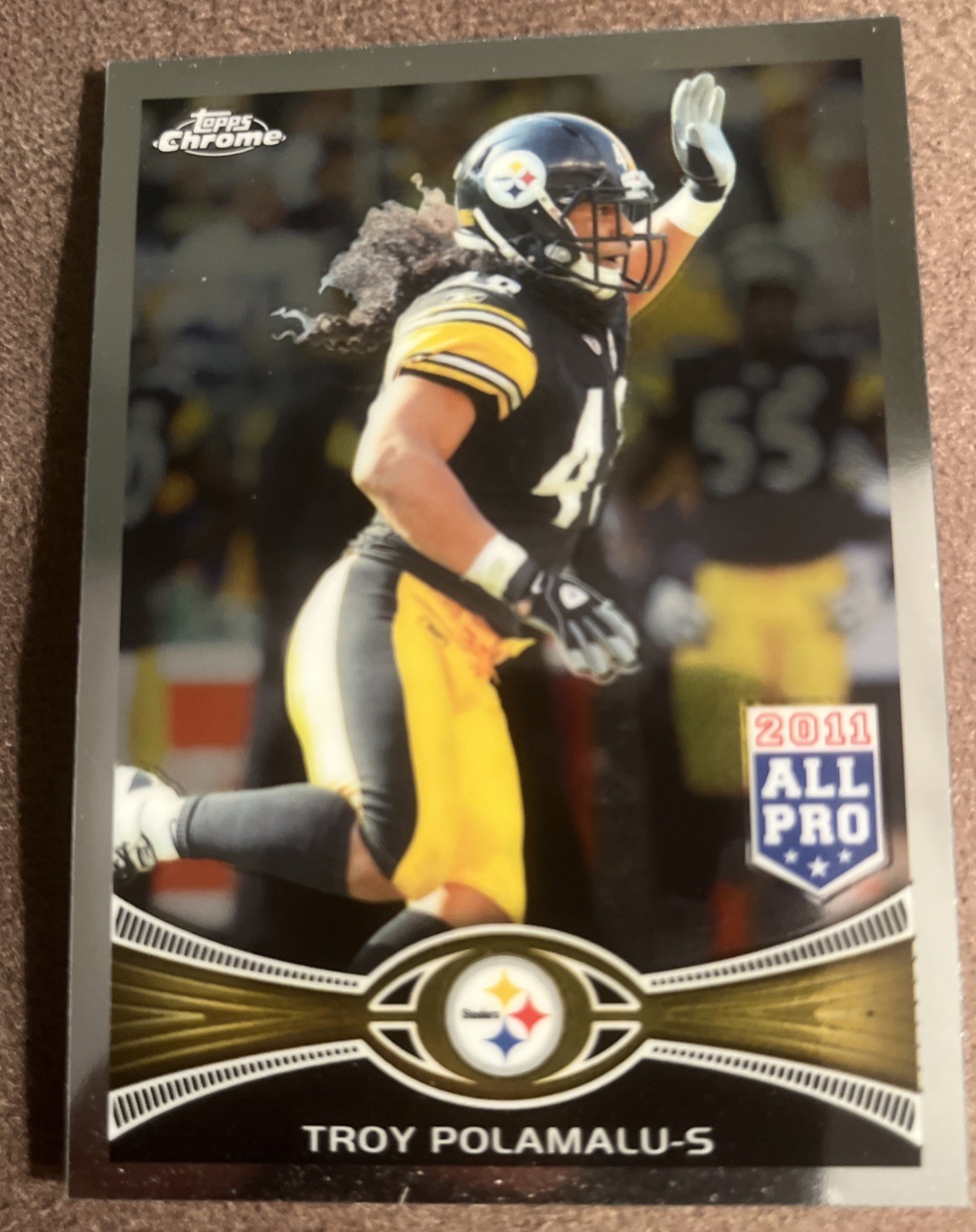 2012 Topps Chrome Troy Polamalu Refractor #125 Steelers Football Card HOF