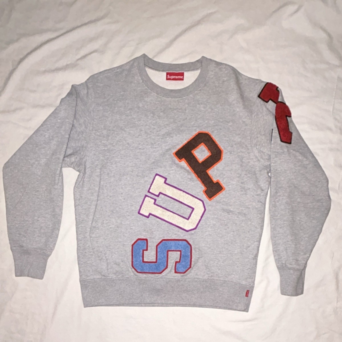 Supreme Gray Big Arc Crewneck Medium | eBay