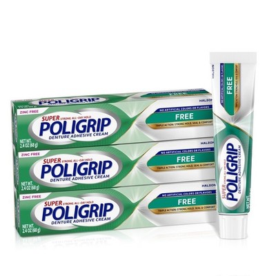 Zinc Free Denture Adhesive Cream for Adults Secure Hold Denture and Partial