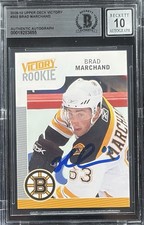 Brad Marchand Signed 2009-10 Upper Deck Victory #302 RC BAS Autograph Grade 10