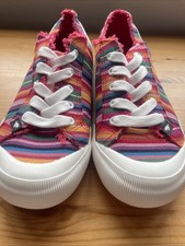 Womens Rocket Dog Jazzin Stripe Lace Up Canvas Pumps Shoes Trainers Size UK 7