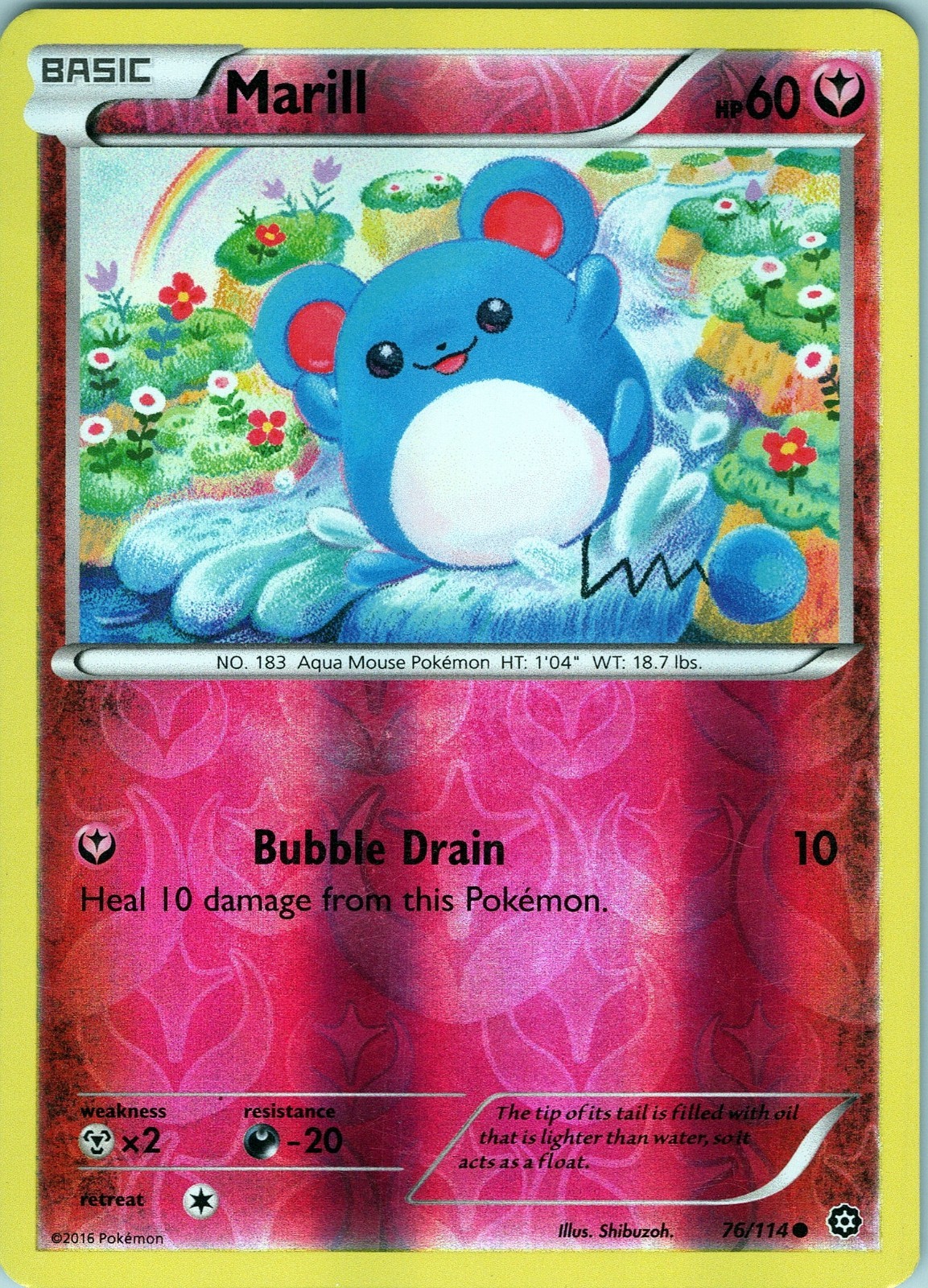 Marill 76/114 Common - Pokemon TCG XY-Steam Siege - Reverse Holo (LP)