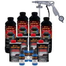 Custom Coat Reflex Blue 1 Gal Urethane Spray-on Truck Bed Liner Kit W Spray Gun