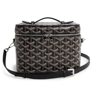 GOYARD Muse Vanity Case Shoulder Bag canvas & Calfskin, Black