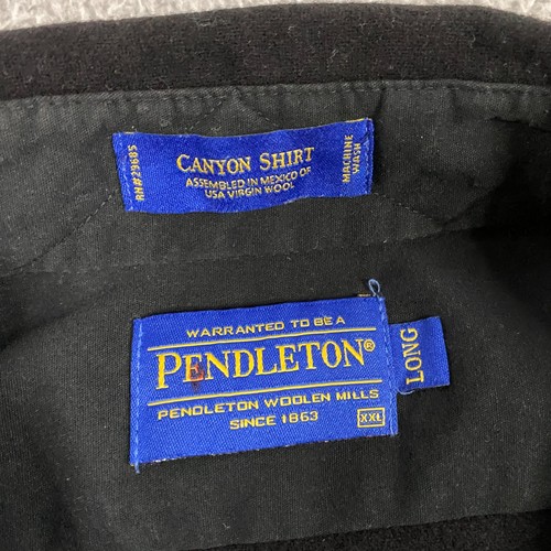 VTG Pendleton Canyon High Grade Western Wear Shirt Mens 2XL Long Wool Pearl Snap - Picture 2 of 10