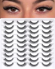 False Eyelashes 20 Pairs Wispy Lashes Faux Mink Lashes 14Mm 3D Fluffy Cat Eye la