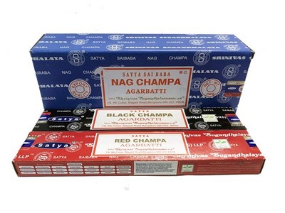 Satya Bangalore (BNG) Nag Champa Argarbatti 250 Grams Plus Red Champa 15g and...