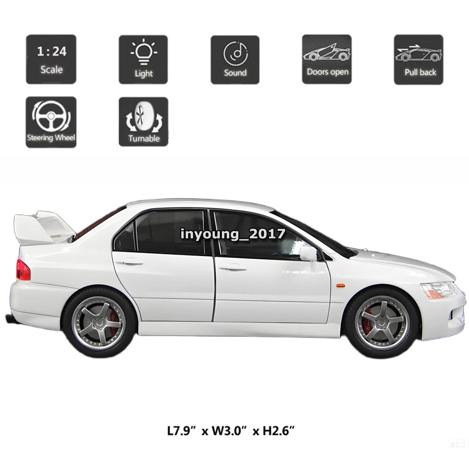 1:24 Mitsubishi Lancer EVO IX Modelo Coche Diecast Coches de Juguete Juguetes para Niños Niños Regalo Foto 2 de 4
