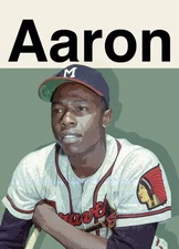 Hank Aaron Artist Signed Baseball Art Card 2/10