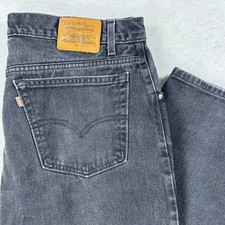 Vintage Levis 545 Loose Fit Jeans Black Mens 40x34 Brown Tab Denim Y2K