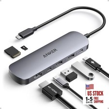 USB C Hub, 7-in-1 Multi-Port USB Adapter for Laptop/Mac, 4K 60Hz USB C to