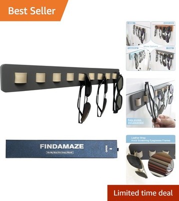 Chic Wall-Mount Sunglass Organizer - Durable Bamboo with Adjustable Installation